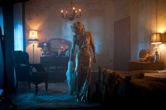 Gillian Anderson in a sequined dress