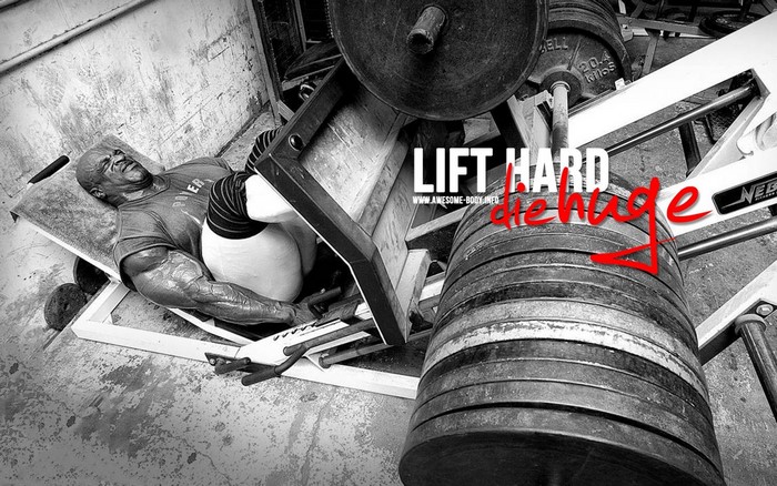 Bodybuilder Ronnie Coleman on a leg press machine