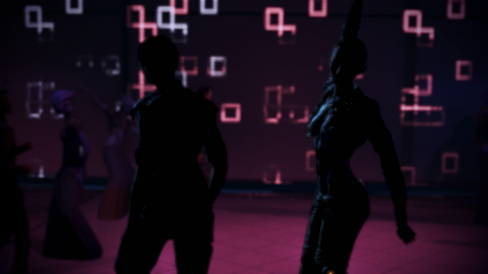 Jack from Mass Effect dancing in a club