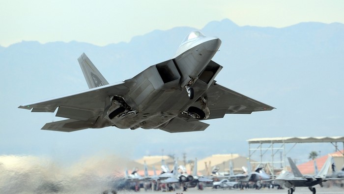 Lockheed Martin F-22 Raptor taking off