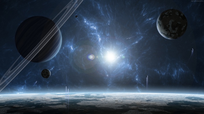 Planets and nebulae in deep space