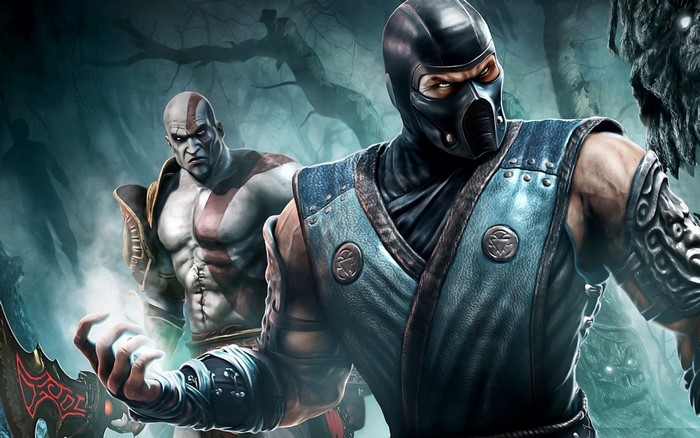 Sub Zero and Kratos in Mortal Kombat Crossover