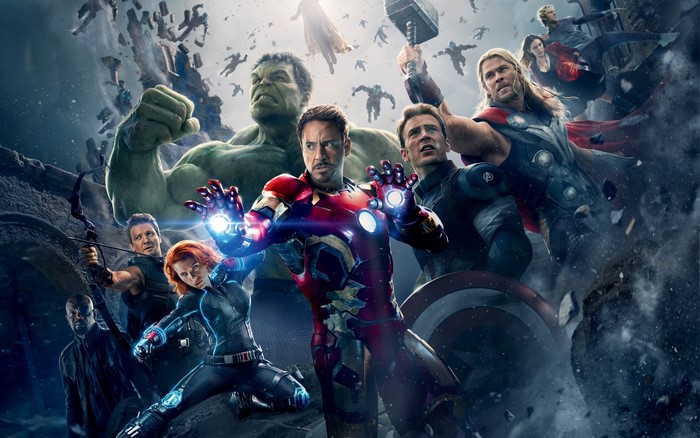 The Avengers Assembled in Action Pose
