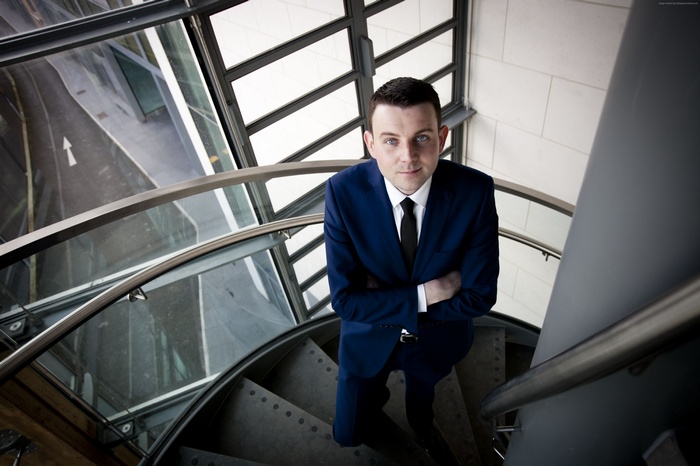 Chris Donoghue on a Spiral Staircase