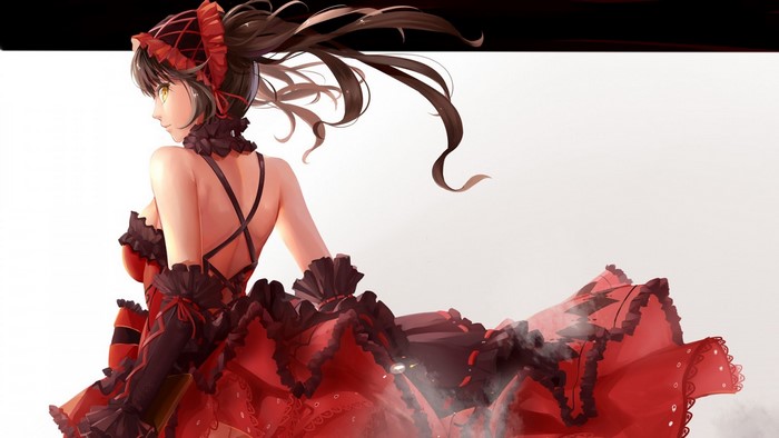 Tokisaki Kurumi in Elegant Red Dress from Date A Live