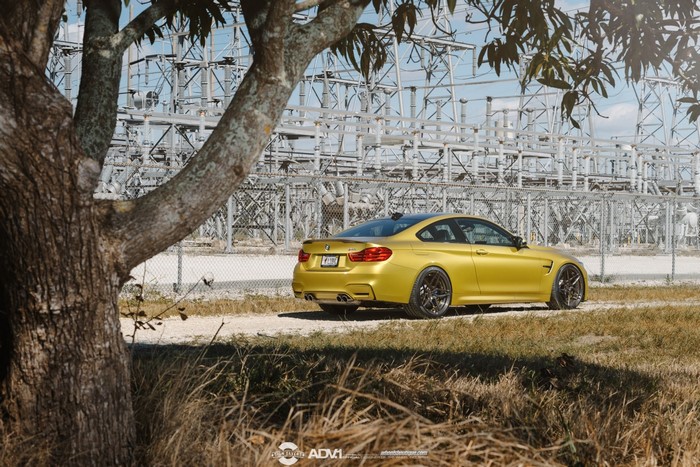 Yellow BMW M4 Convertible with ADV.1 Wheels