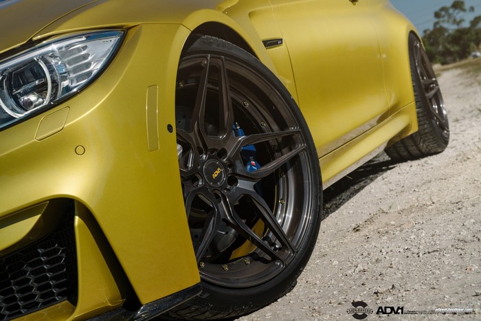 Yellow BMW M4 with ADV.1 Wheels