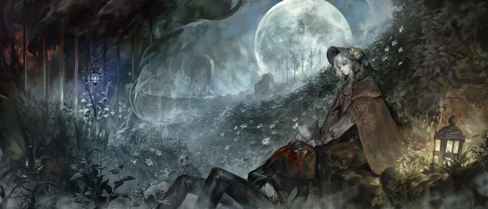 Girl with a dead man in Bloodborne