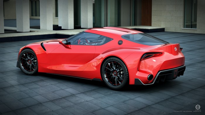 Red Toyota FT-HS Concept Sports Car