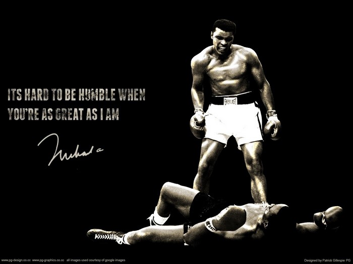 Muhammad Ali standing over defeated opponent