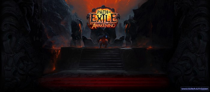 Path of Exile The Awakening game logo with character