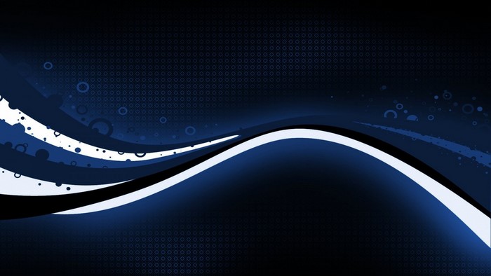 Abstract blue waves with circles and dots