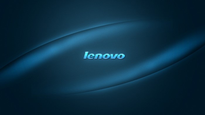 Lenovo logo on a dark blue abstract background