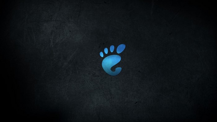 GNOME logo on a dark textured background