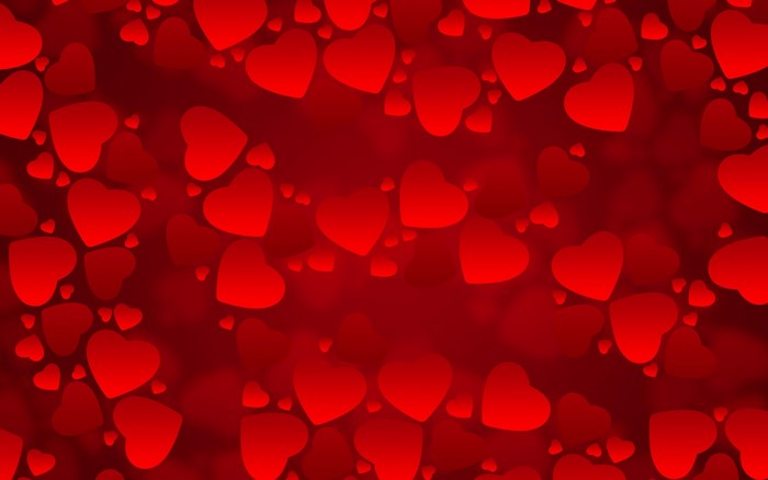 Red hearts pattern on a dark red background