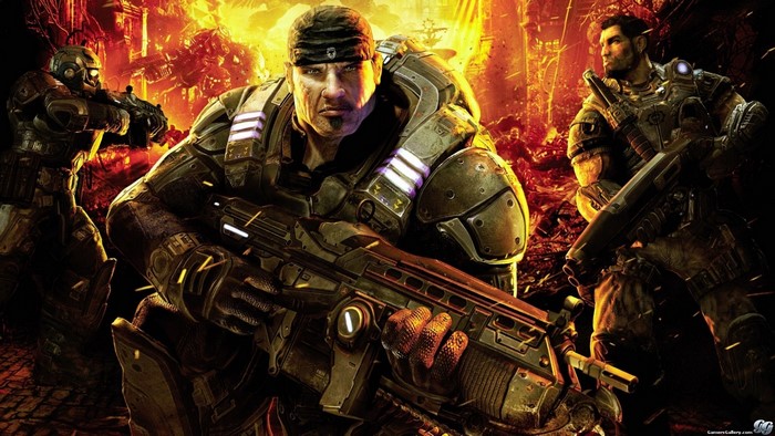 Gears of War soldiers in combat