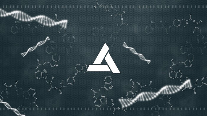 Assassin's Creed logo with DNA and chemical structures