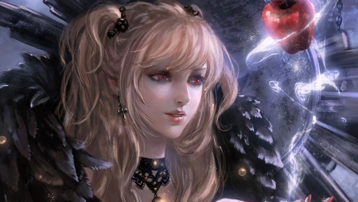 Amane Misa from Death Note in Dark Fantasy Style