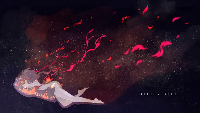 Ryuko Matoi from Kill la Kill engulfed in flames