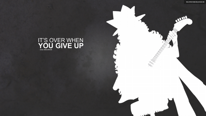 Brook from One Piece with quote