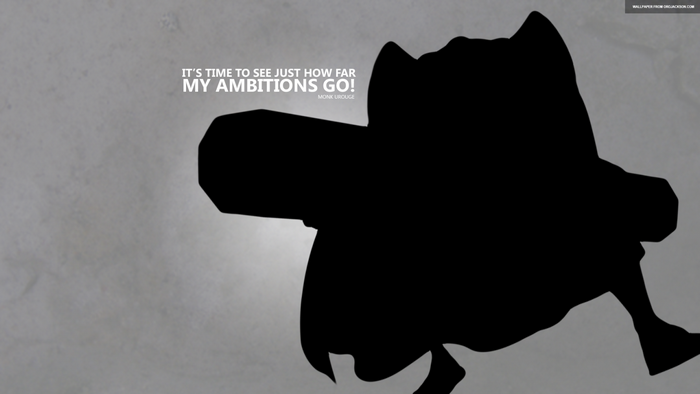 Silhouette of Monkey D. Luffy from One Piece with quote