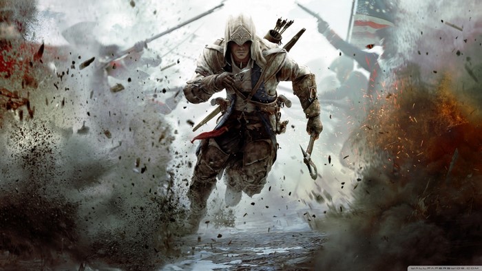 Connor from Assassin's Creed III in battle