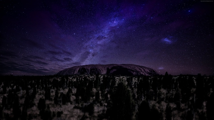 Uluru at night with the Milky Way