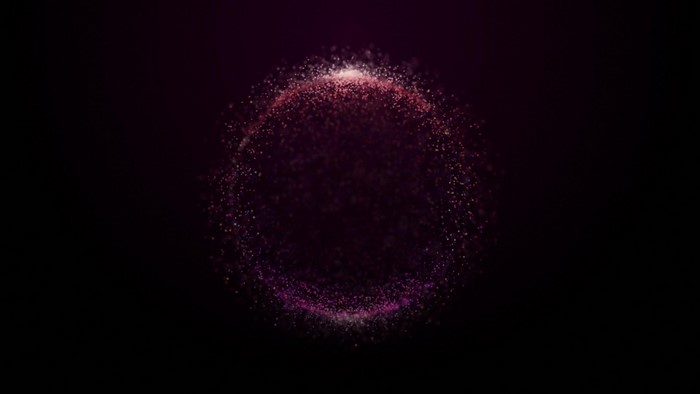Abstract sphere of glowing particles