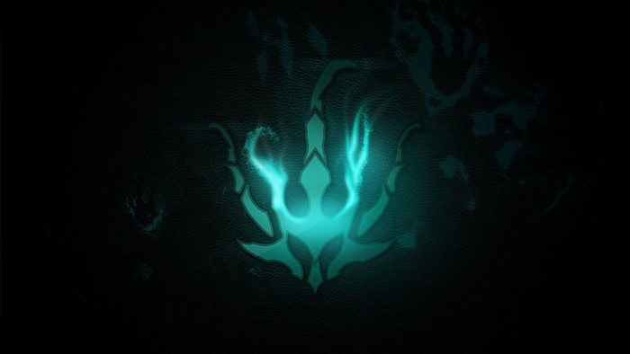 League of Legends Thresh Emblem with Teal Flames