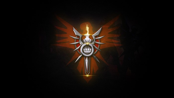 League of Legends emblem with flame and sword