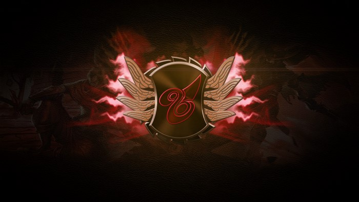 League of Legends emblem with red flames and dark background