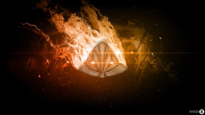 Xerath from League of Legends with fire