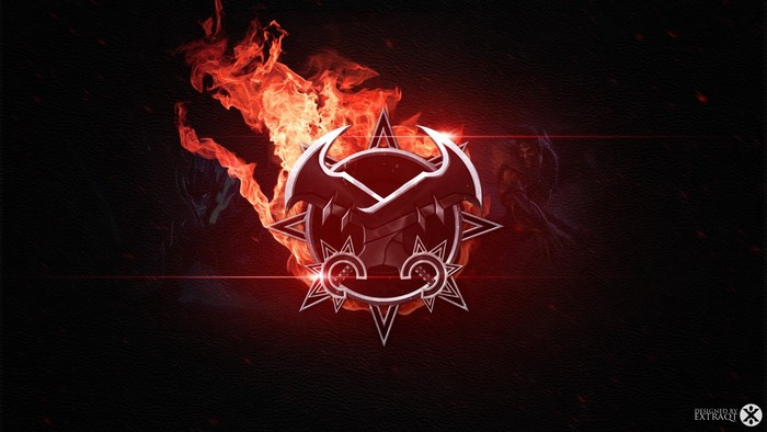 Draven from League of Legends with flames