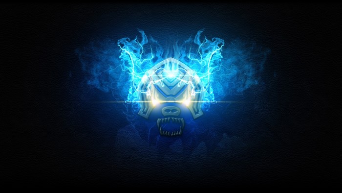 Volibear from League of Legends with blue lightning
