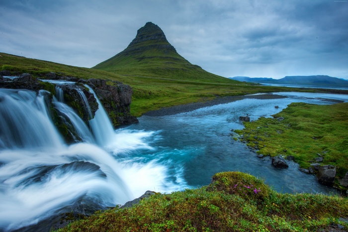 Kirkjufell mountain and waterfall in Iceland