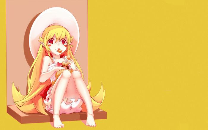 Oshino Shinobu from Monogatari Series eating donuts