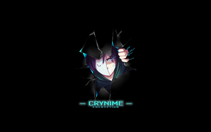 Anime character with mask breaking through darkness