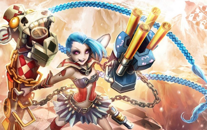 Jinx from League of Legends with Fishbones and Powder Monkey