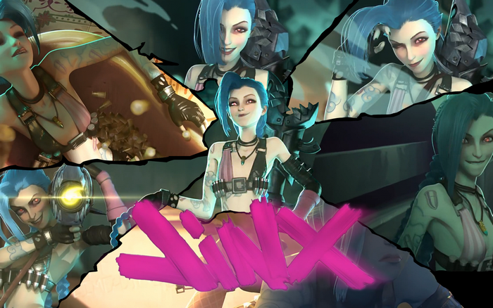 Jinx from League of Legends collage