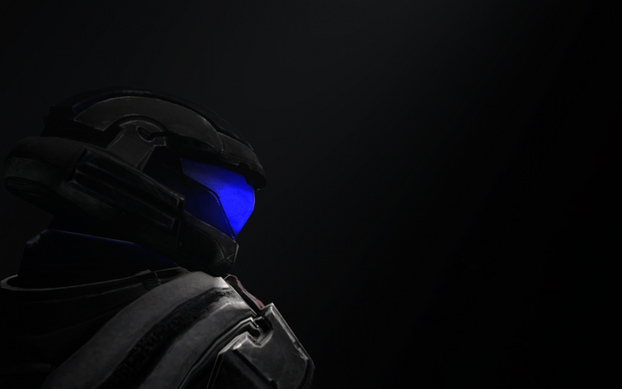 Spartan helmet from Halo with blue visor