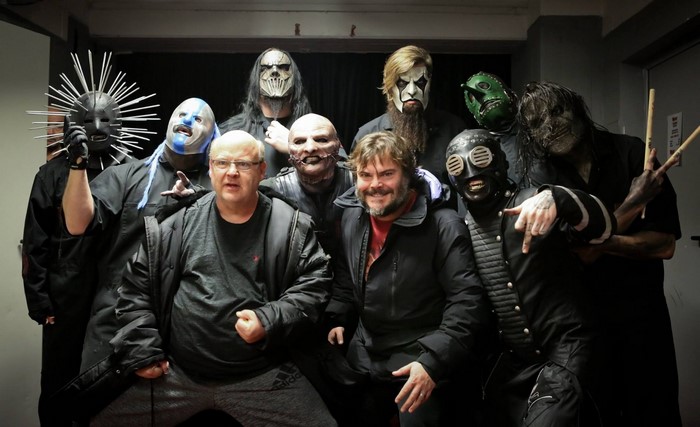 Jack Black with Slipknot members