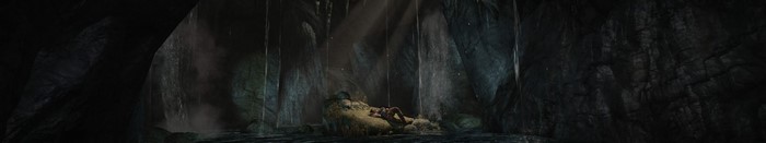 Lara Croft in an ice cave from Tomb Raider
