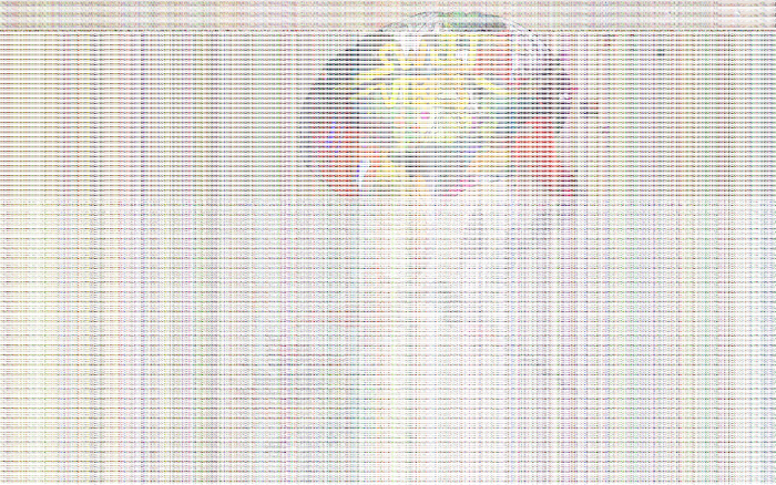 Abstract painting with colorful bird illustration