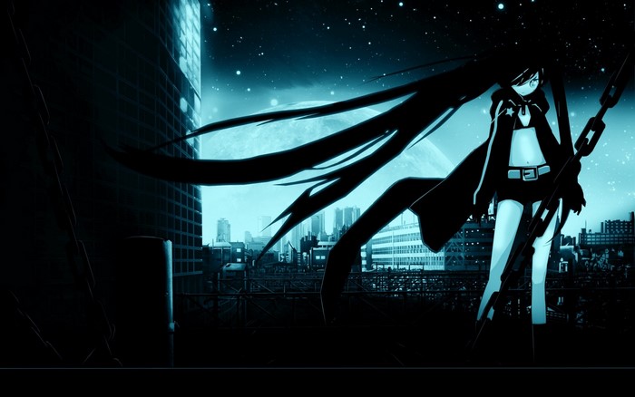 Black Rock Shooter in a City at Night