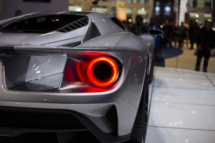Ford GT sports car rear view
