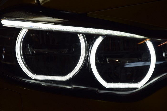 BMW M4 Coupe headlights with LED daytime running lights