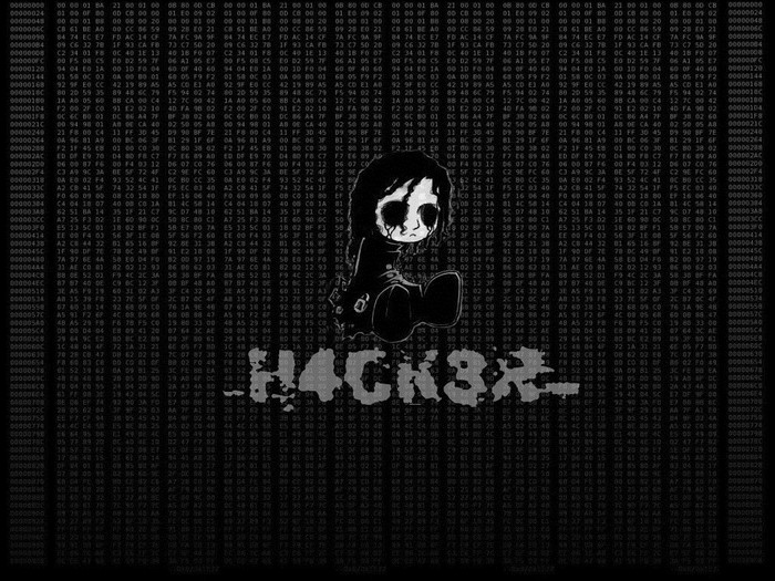 H4CK3R text and artwork