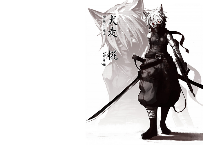 Momiji Inubashiri with swords