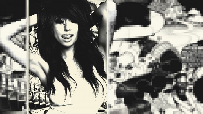 Monochrome photomontage of Alie Layus