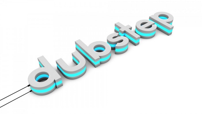 3D Dubstep Text with Blue Neon Glow